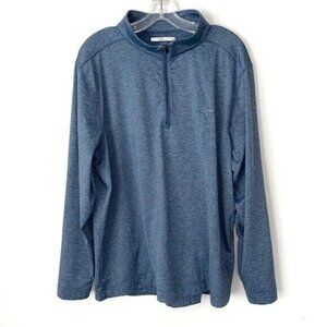 Greg Norman Golf Sweater Mens XL Blue 1/4 Zip Long Sleeve Office Casual Logo